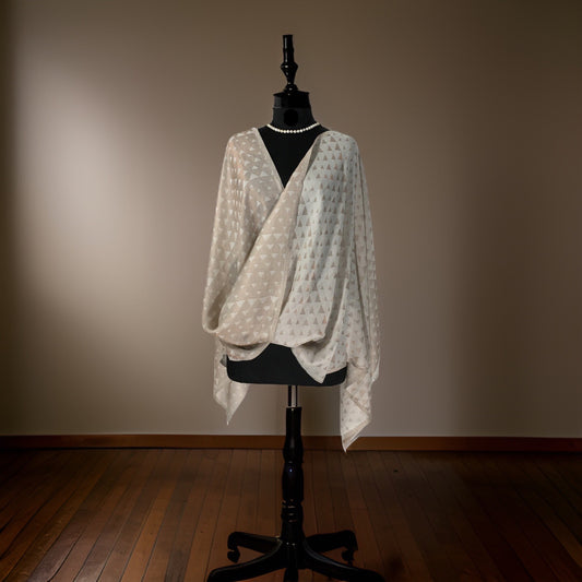 REVERSIBLE ROSE GOLD ZARI STOLE